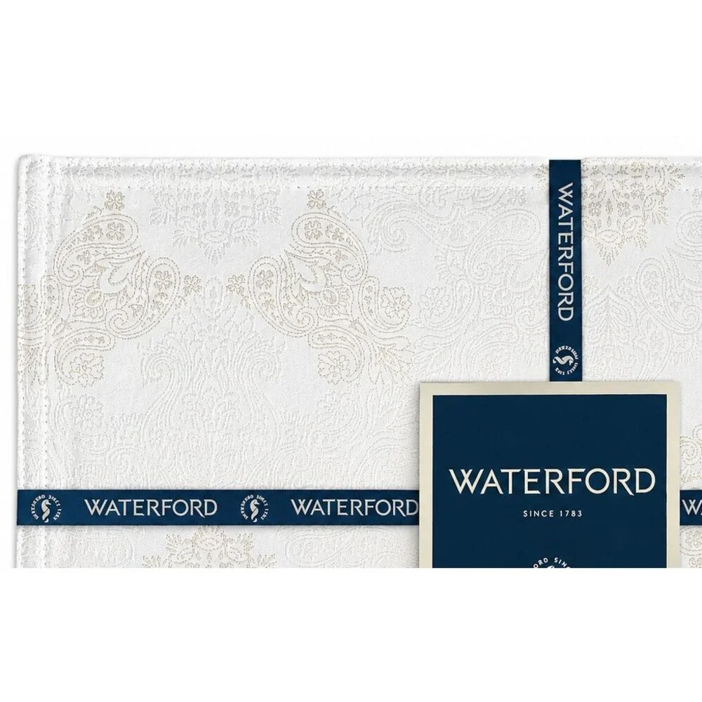 Waterford Placemats Luxury Starling Silver White Gold Holiday 13x19 Set Of 4